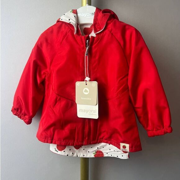 Mayoral Strawberry Reversible Windbreaker Jacket NWT Sz. 4-6 - Picture 3 of 7